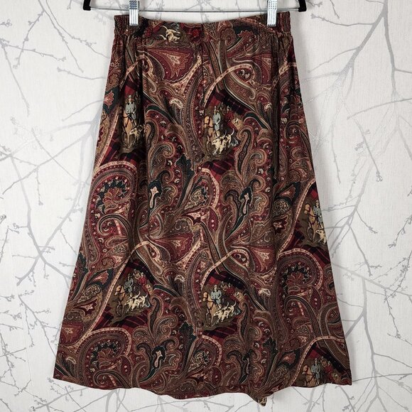 D'Allairds VTG Paisley Country Scene Pleated Front Midi Skirt - Picture 4 of 7